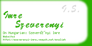 imre szeverenyi business card